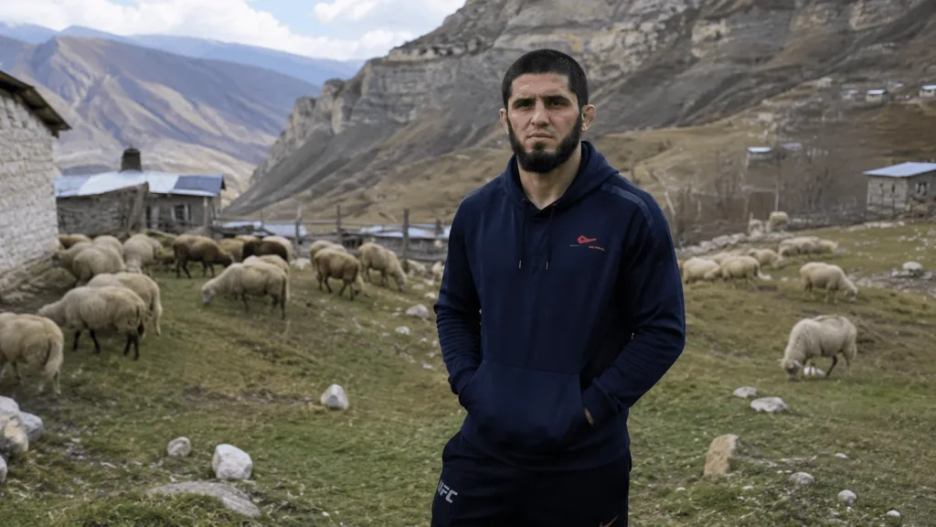 Islam Makhachev at his family farm in Dagestan