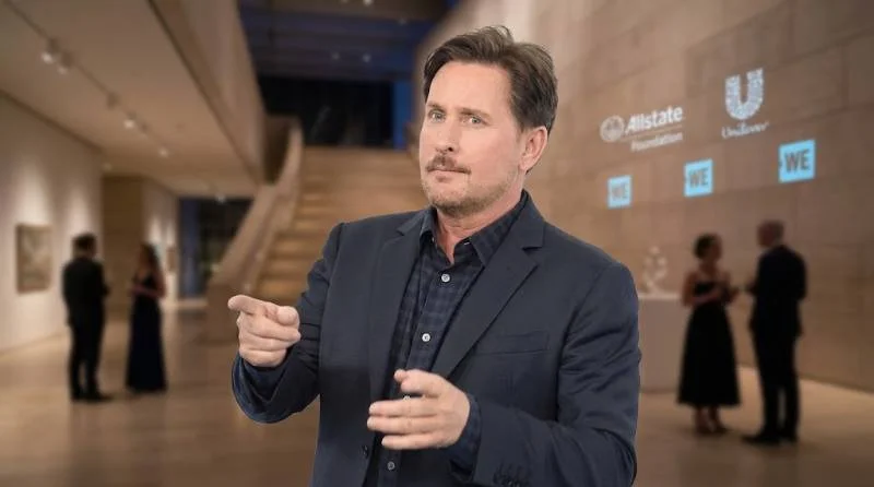 Emilio Estevez directing a scene from behind the camera